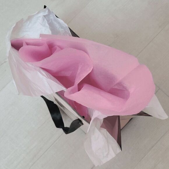 💗 VICTORIA'S SECRET Empty Paper Pink Shopping Gift Bag Cloth Handles w/Tissues - Picture 2 of 9